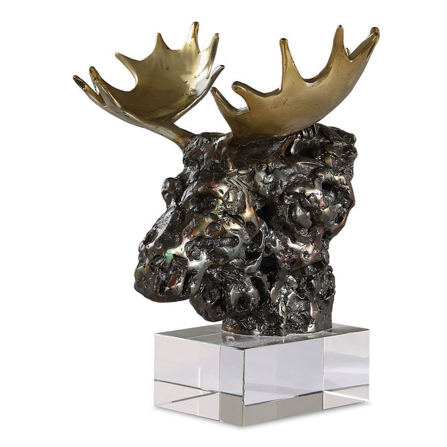 Moose Bust Sculpture - Uttermost - Sculptures by Modest Hut