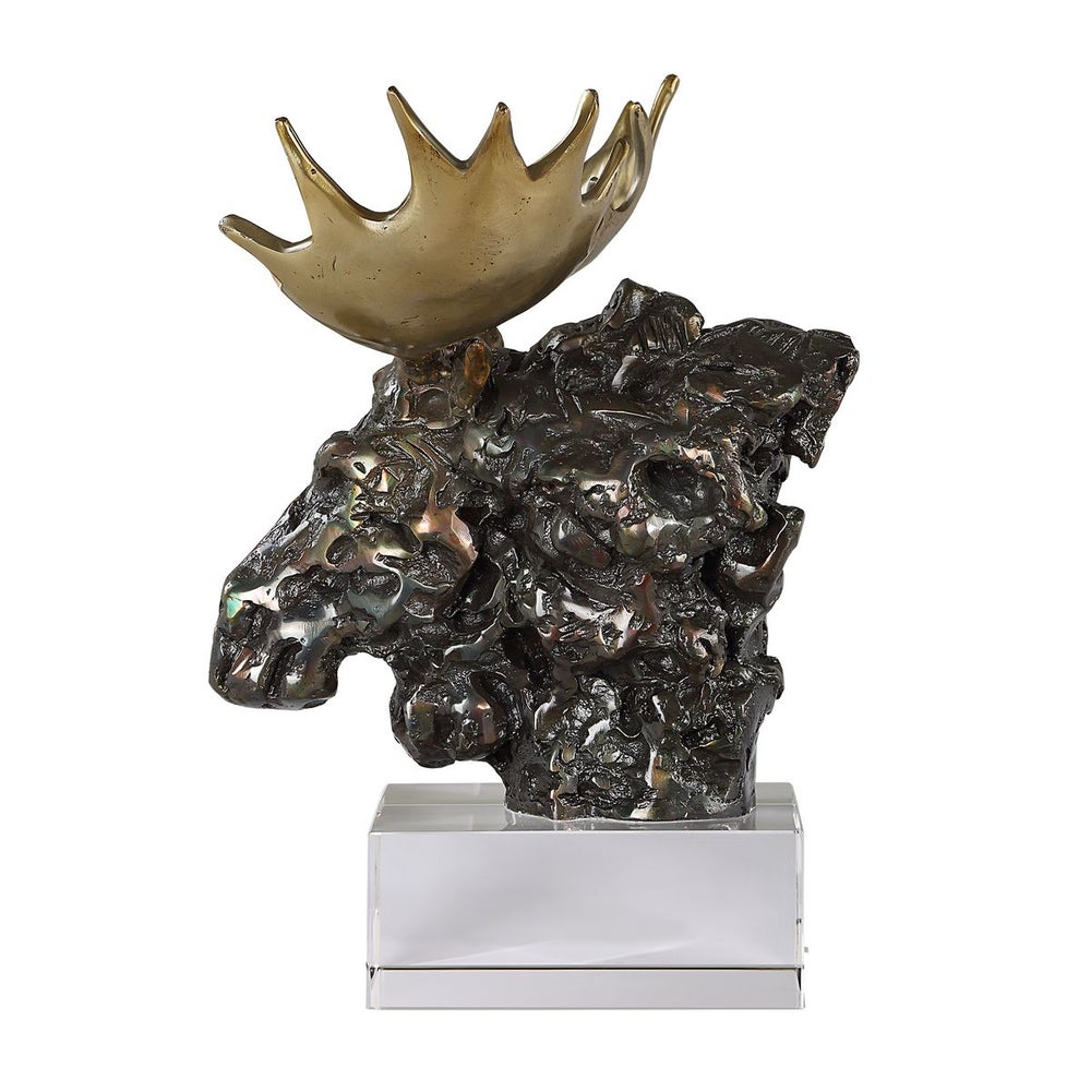 Moose Bust Sculpture - Uttermost - Sculptures by Modest Hut