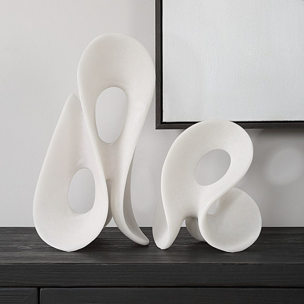Silent Wave Outdoor Sculptures, S/2 - Uttermost - Sculptures by Modest Hut