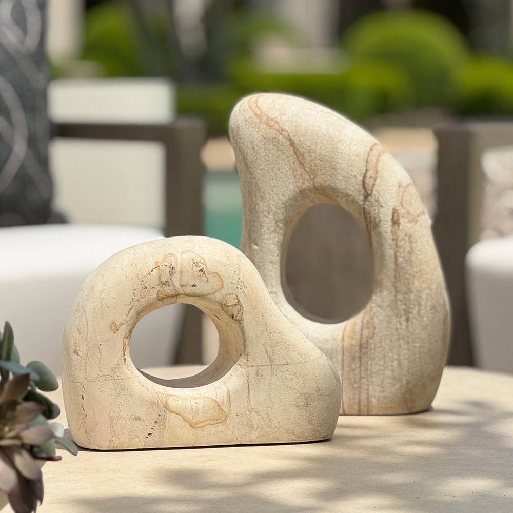 Stone Flow Outdoor Sculptures, S/2 - Uttermost - Sculptures by Modest Hut
