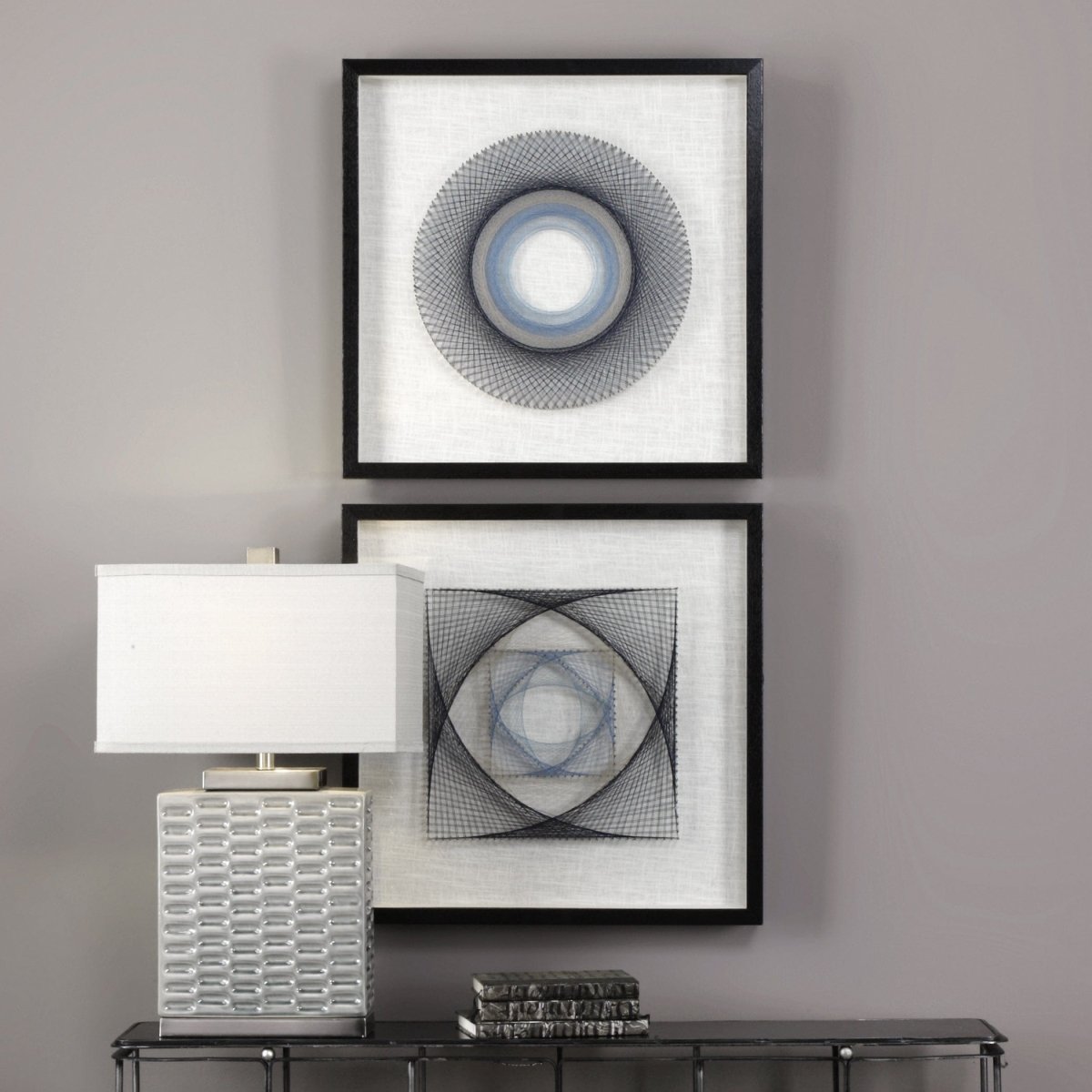 String Duet Geometric Art S/2 - Uttermost - Shadow Boxes by Modest Hut