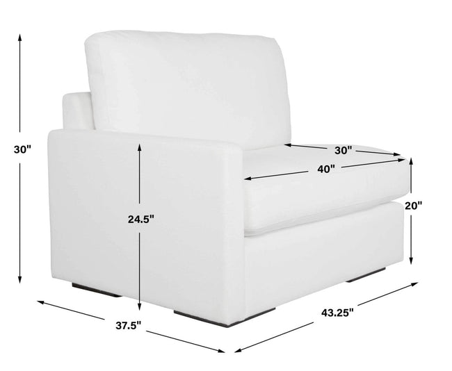 Refuge Arctic White Left Arm Facing Sofa - Uttermost - Sofas by Modest Hut