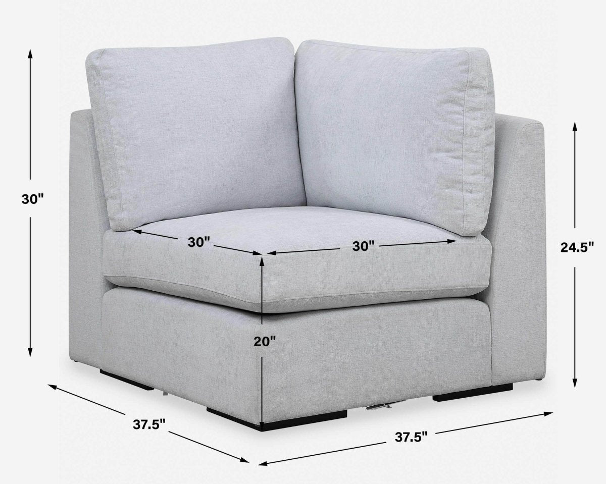 Refuge Cloud Blue Corner Sofa - Uttermost - Sofas by Modest Hut