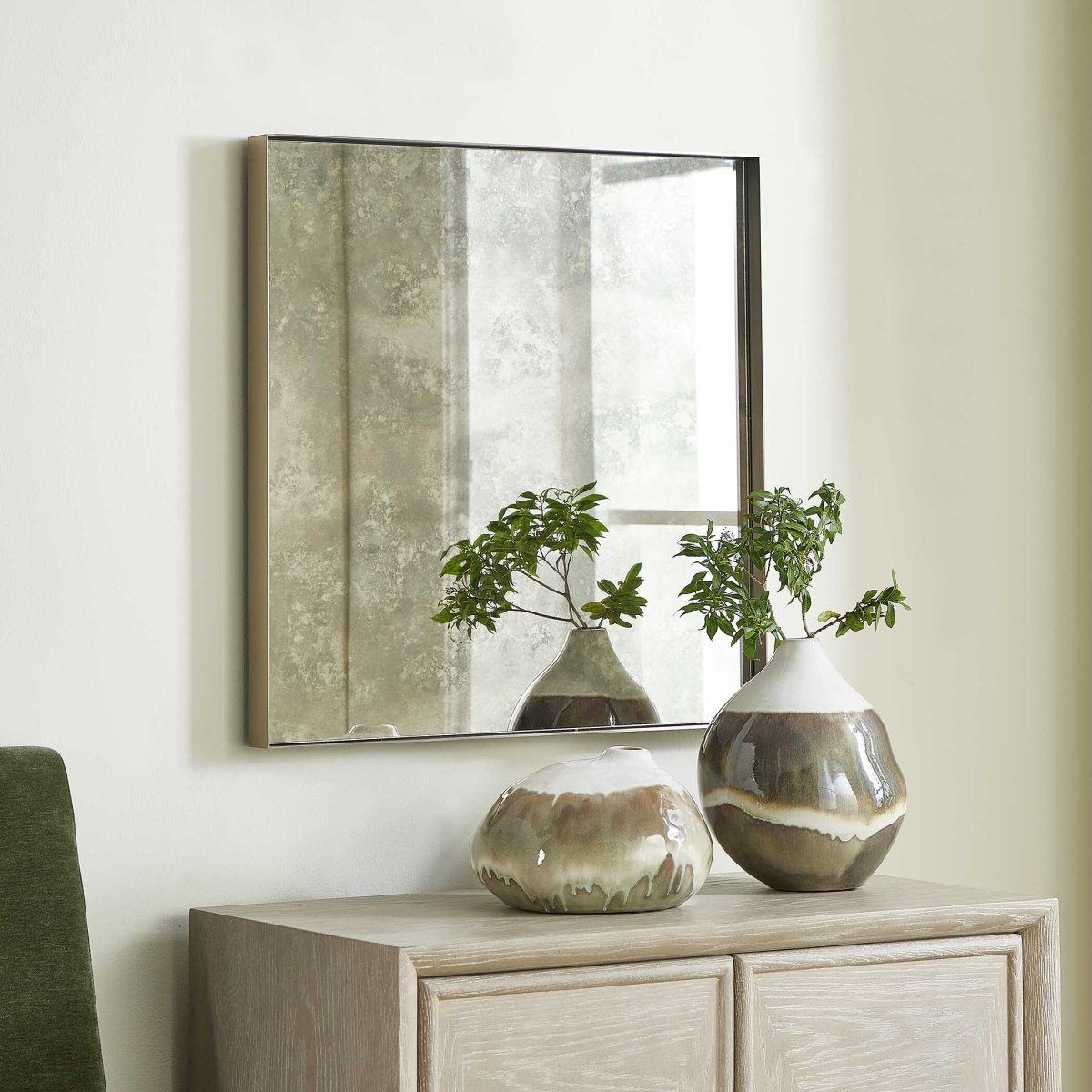 Fredric Square Antique Mirror - Uttermost - Square Mirrors by Modest Hut