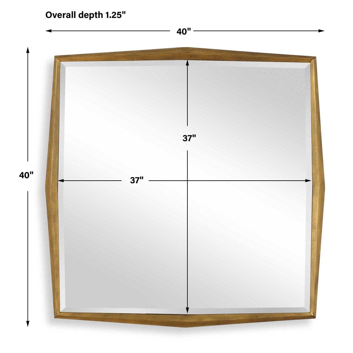 On Point Square Gold Mirror - Uttermost - Square Mirrors by Modest Hut