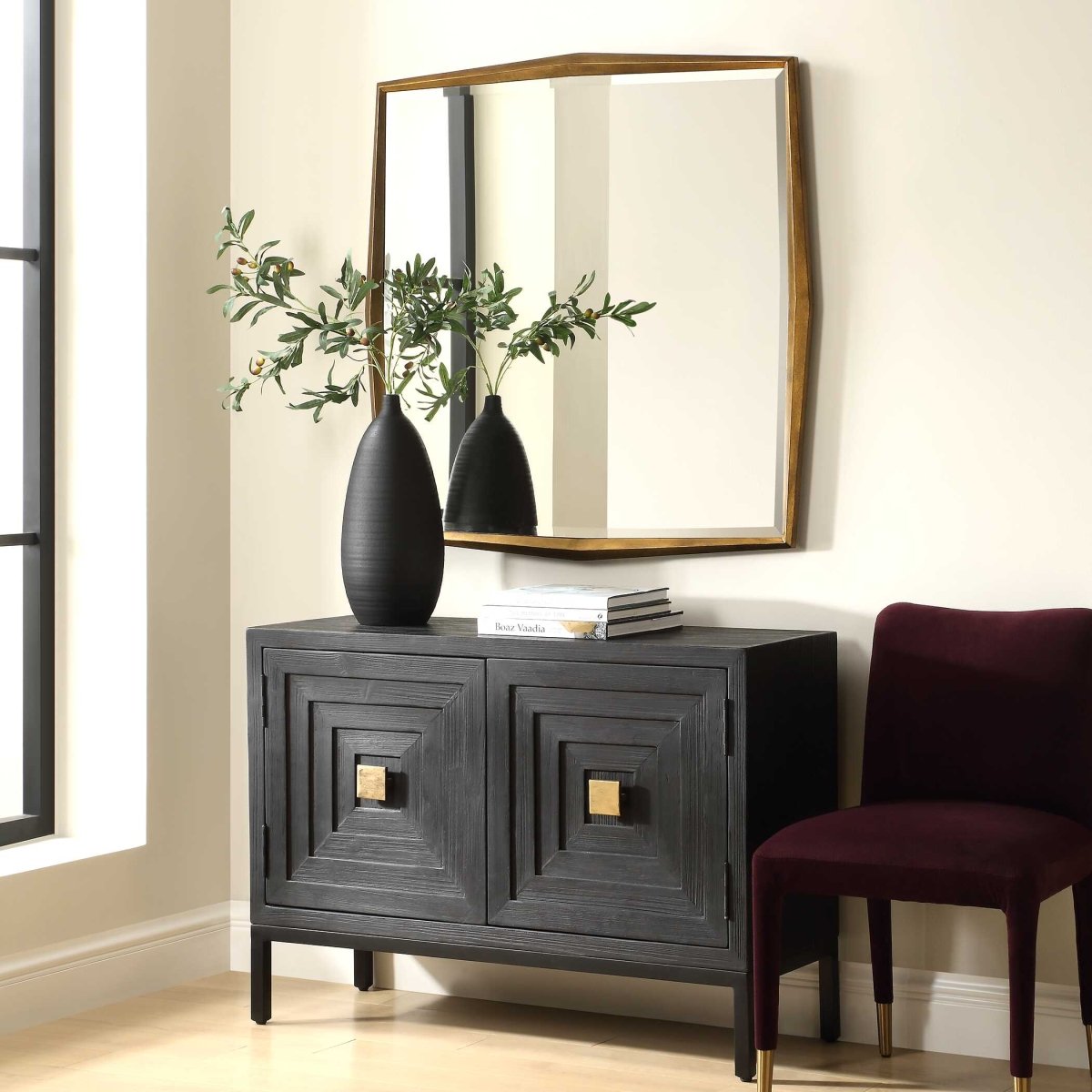 On Point Square Gold Mirror - Uttermost - Square Mirrors by Modest Hut