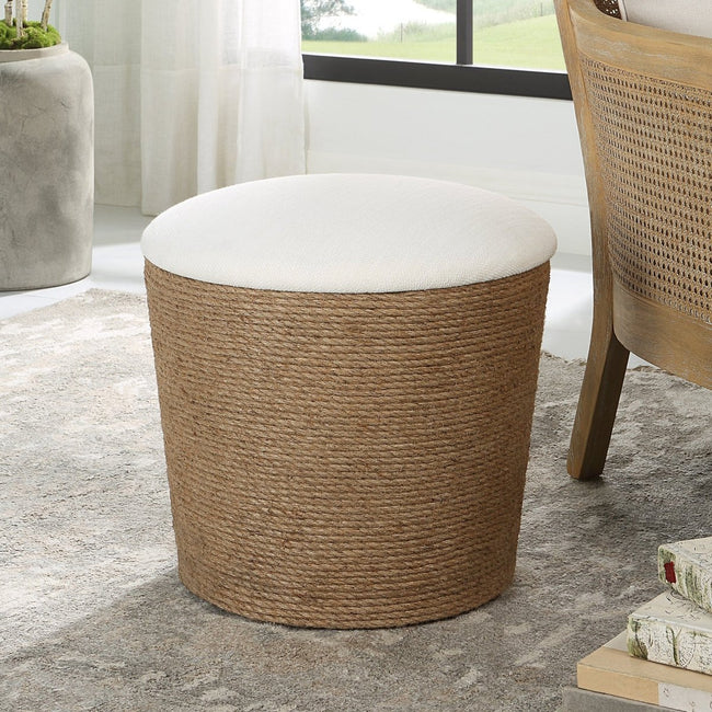 Textured Fabric Removable Top Stool - Uttermost - Stools by Modest Hut