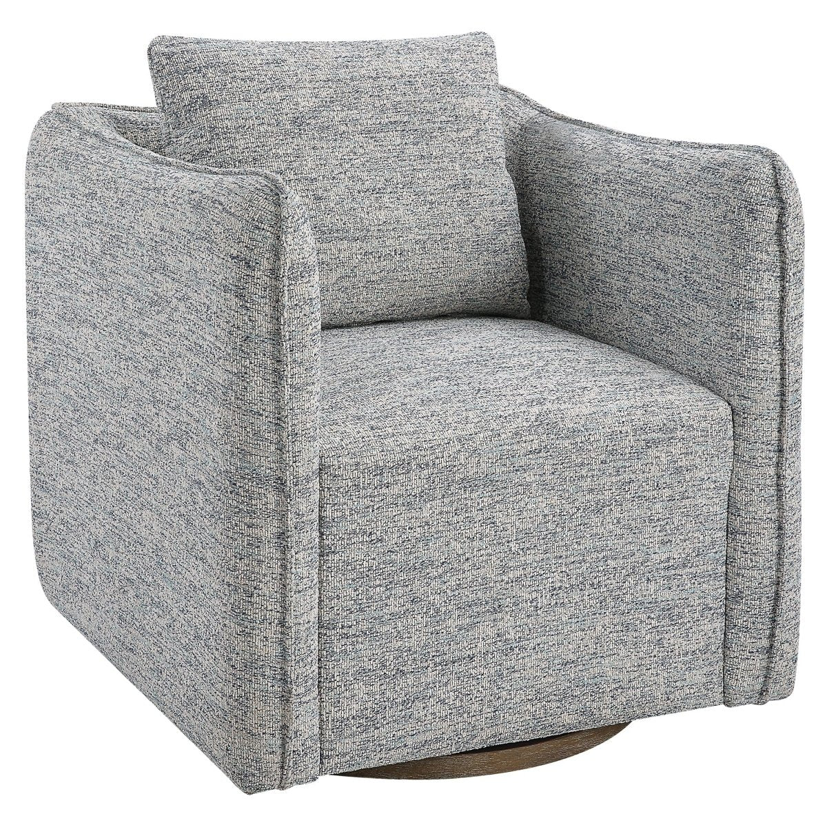 Corben Blue Swivel Chair - Uttermost - Swivel Chairs by Modest Hut