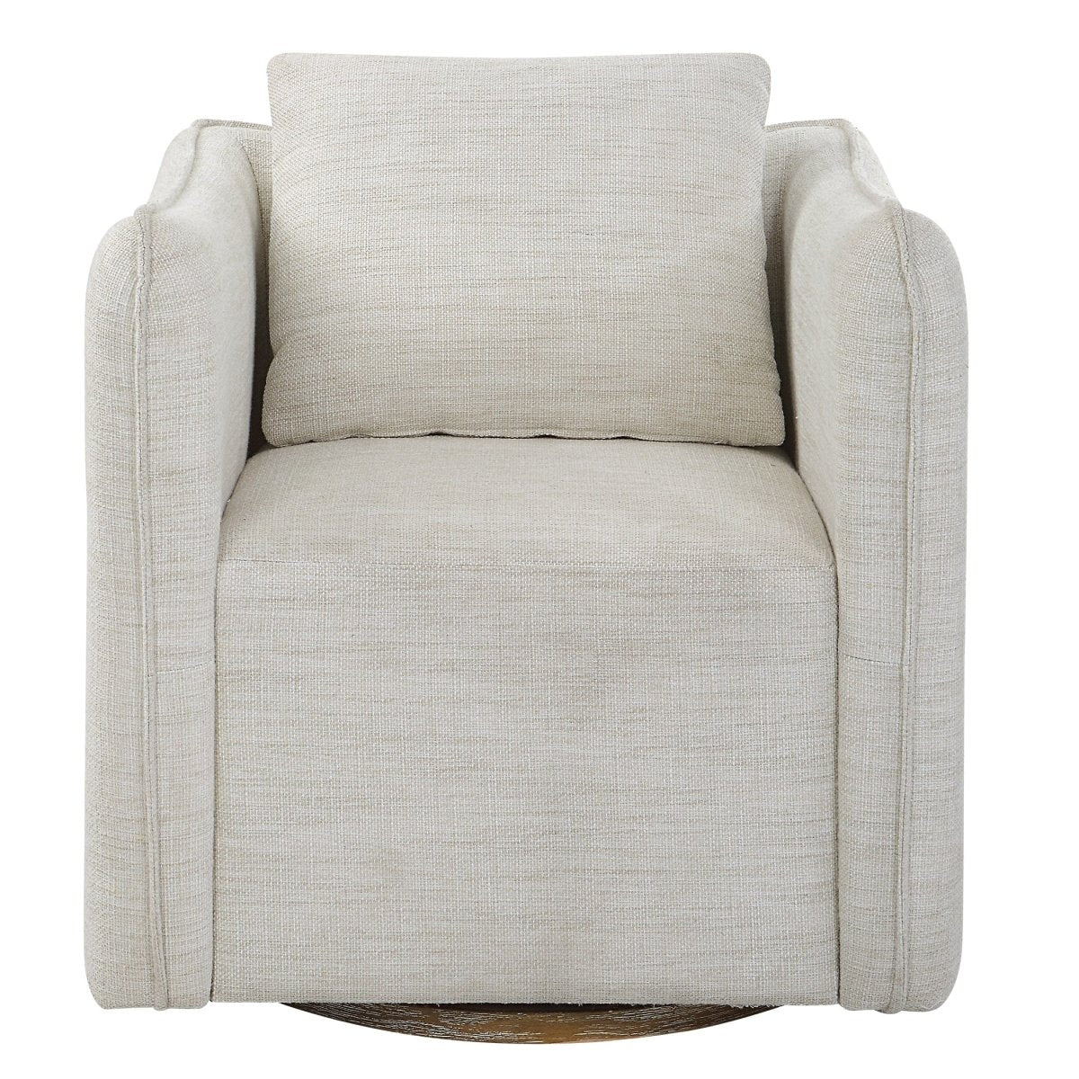Corben White Swivel Armchair - Uttermost - Swivel Chairs by Modest Hut