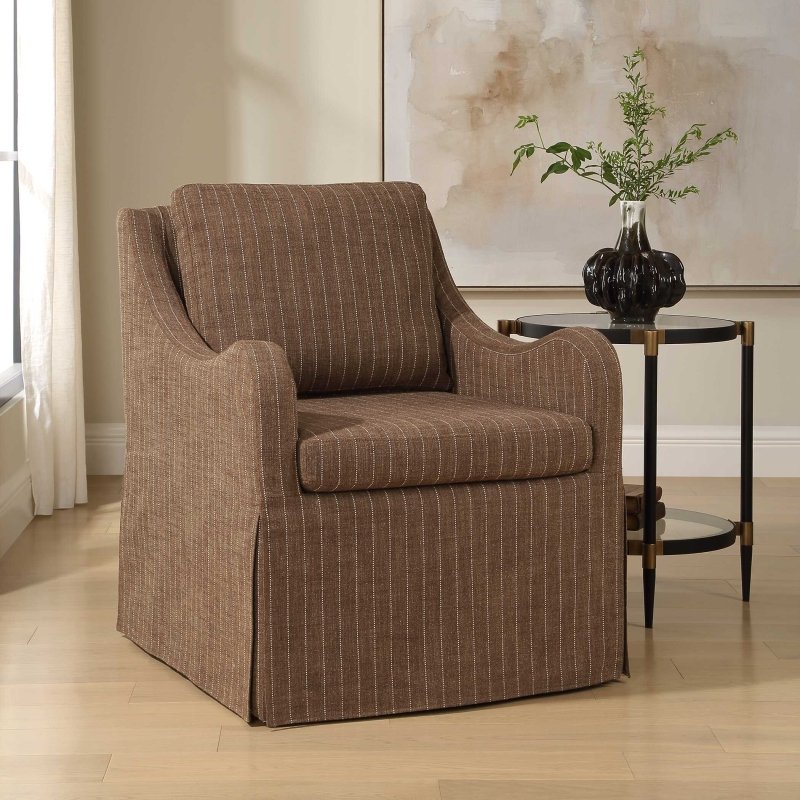 Luisa Pinstripe Swivel Chair - Chairs