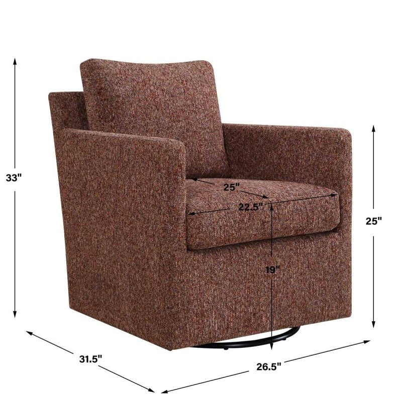 Tisdell Swivel/Glider Canyon swivel chair by Uttermost