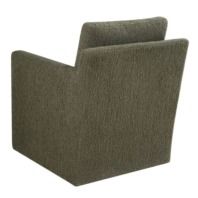 Detail view of the Tisdell Kale Faux Sheepskin Swivel Chair finish and construction image 8
