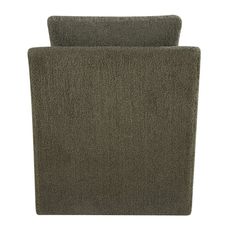 Detail view of the Tisdell Kale Faux Sheepskin Swivel Chair finish and construction image 7