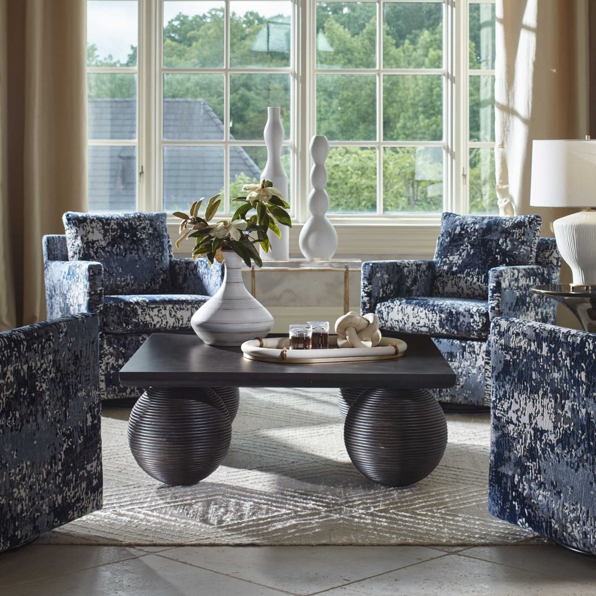 Tisdell Patterned Swivel/Glider - Uttermost - Swivel Chairs by Modest Hut