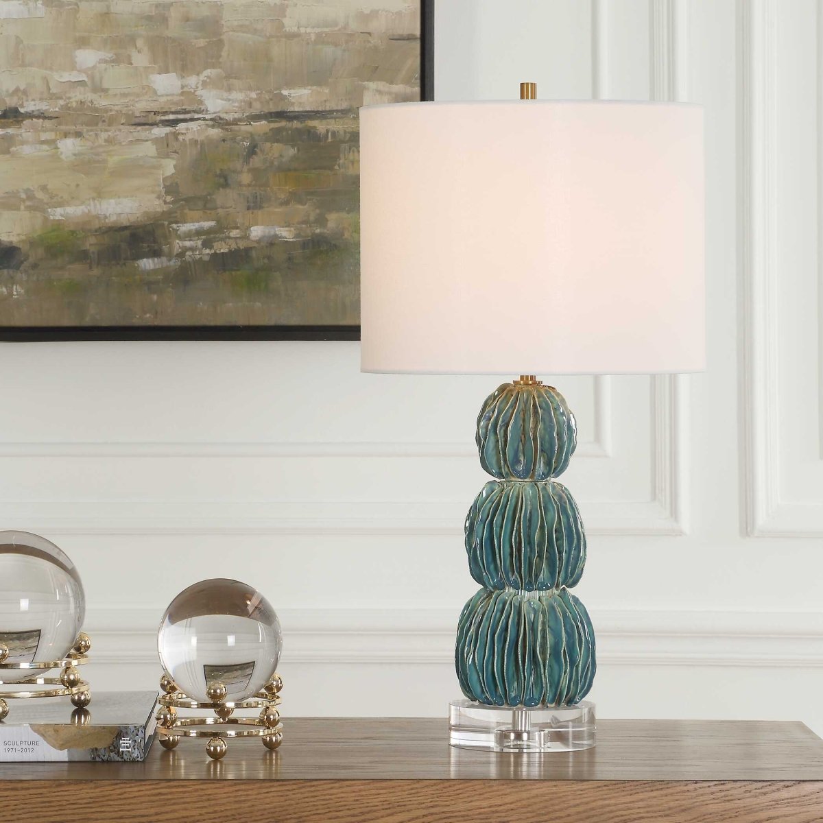 Bonaire Teal Blue Table Lamp - Uttermost - Table Lamp by Modest Hut
