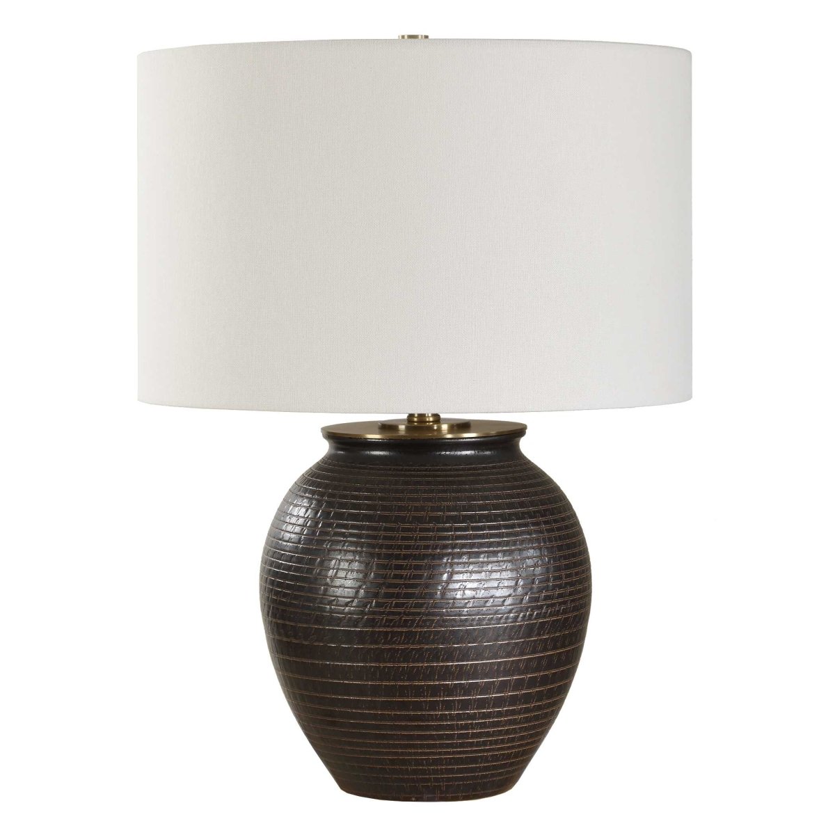 Hawkins Bronze Ribbed Table Lamp - Uttermost - Table Lamp by Modest Hut