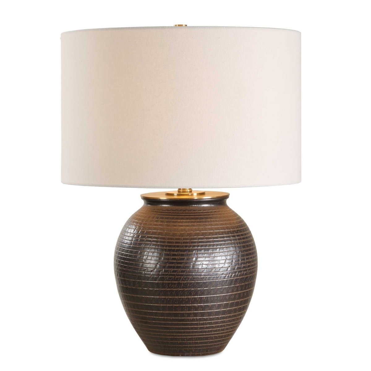 Hawkins Bronze Ribbed Table Lamp - Uttermost - Table Lamp by Modest Hut
