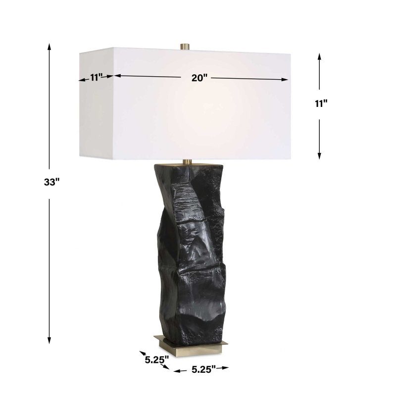 Altaria Black Table Lamp by Uttermost dimensions diagram