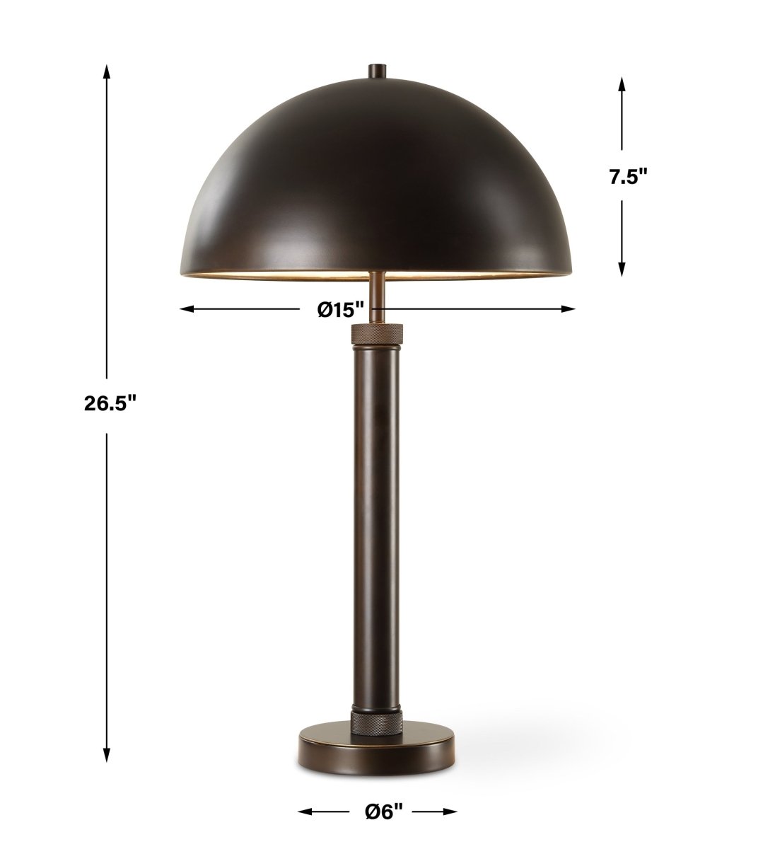 Antique Brass Metal Table Lamp with Knurling - Uttermost - Table Lamps by Modest Hut