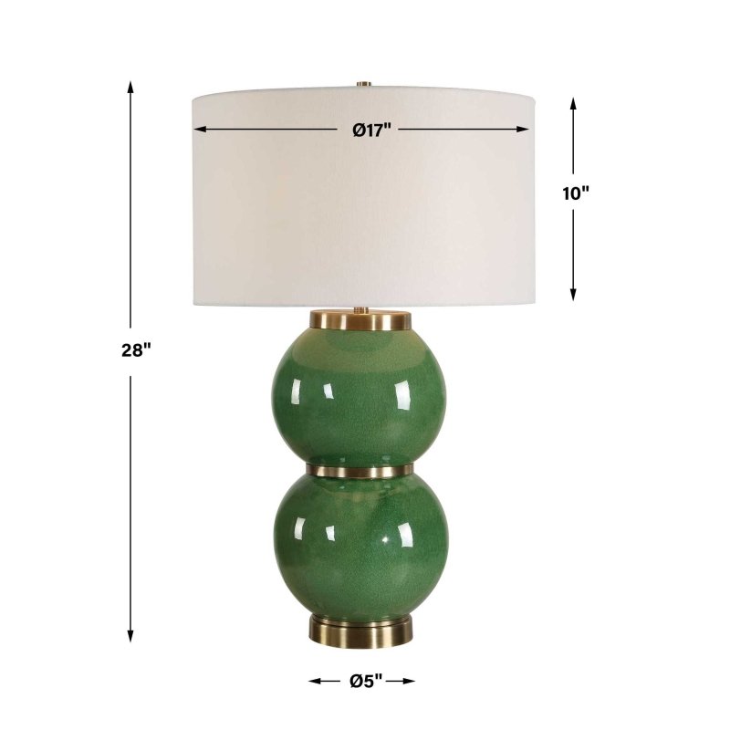 Banner Green Spheres Table Lamp by Uttermost dimensions diagram
