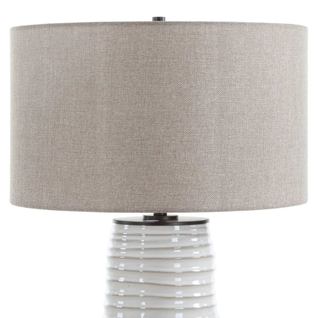 Barat White Ceramic Table Lamp - Table Lamps
