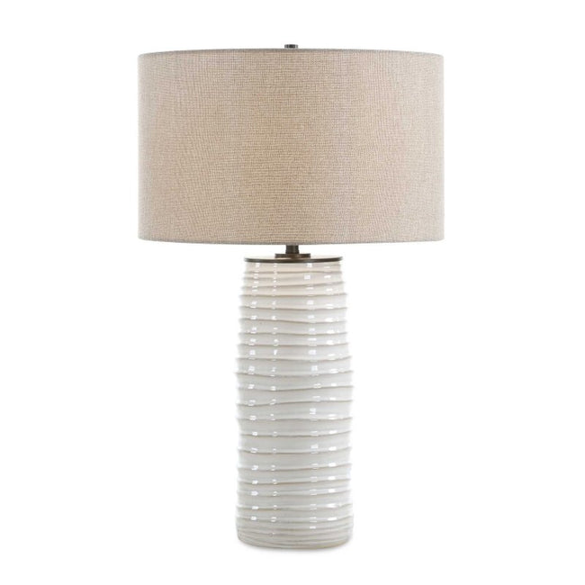 Barat White Ceramic Table Lamp - Table Lamps