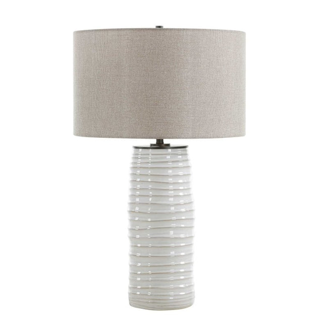 Barat White Ceramic Table Lamp - Table Lamps