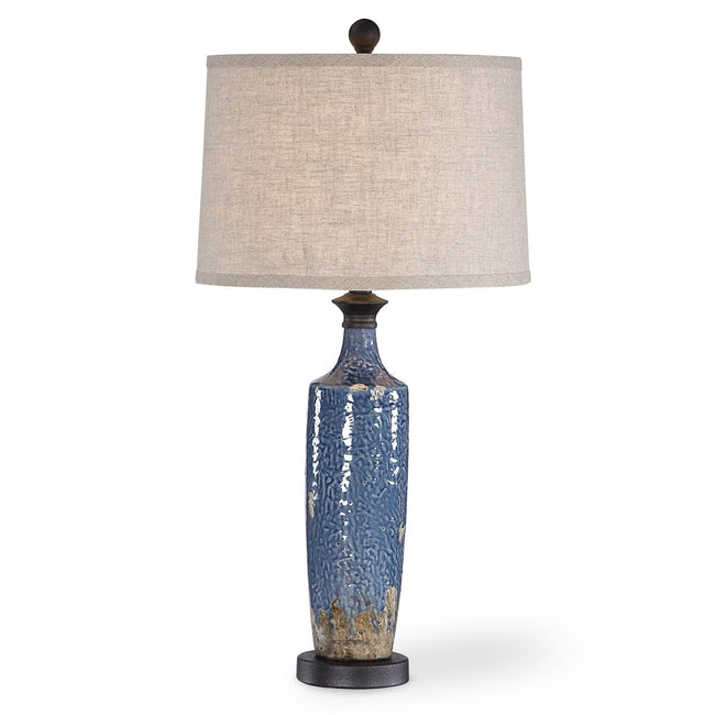 Blue Textured Ceramic Table Lamp - Uttermost - Table Lamps by Modest Hut