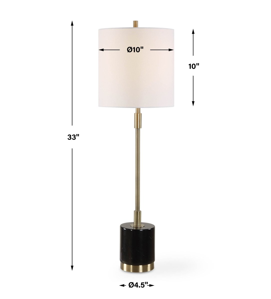 Brass Buffet Lamp with Marble Base - Uttermost - Table Lamps by Modest Hut
