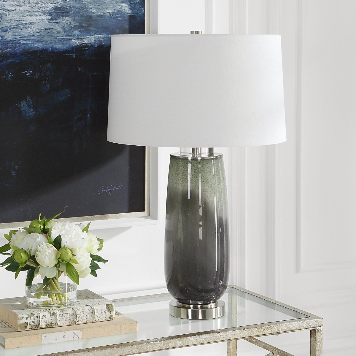 Campa Gray - Blue Table Lamp - Uttermost - Table Lamps by Modest Hut