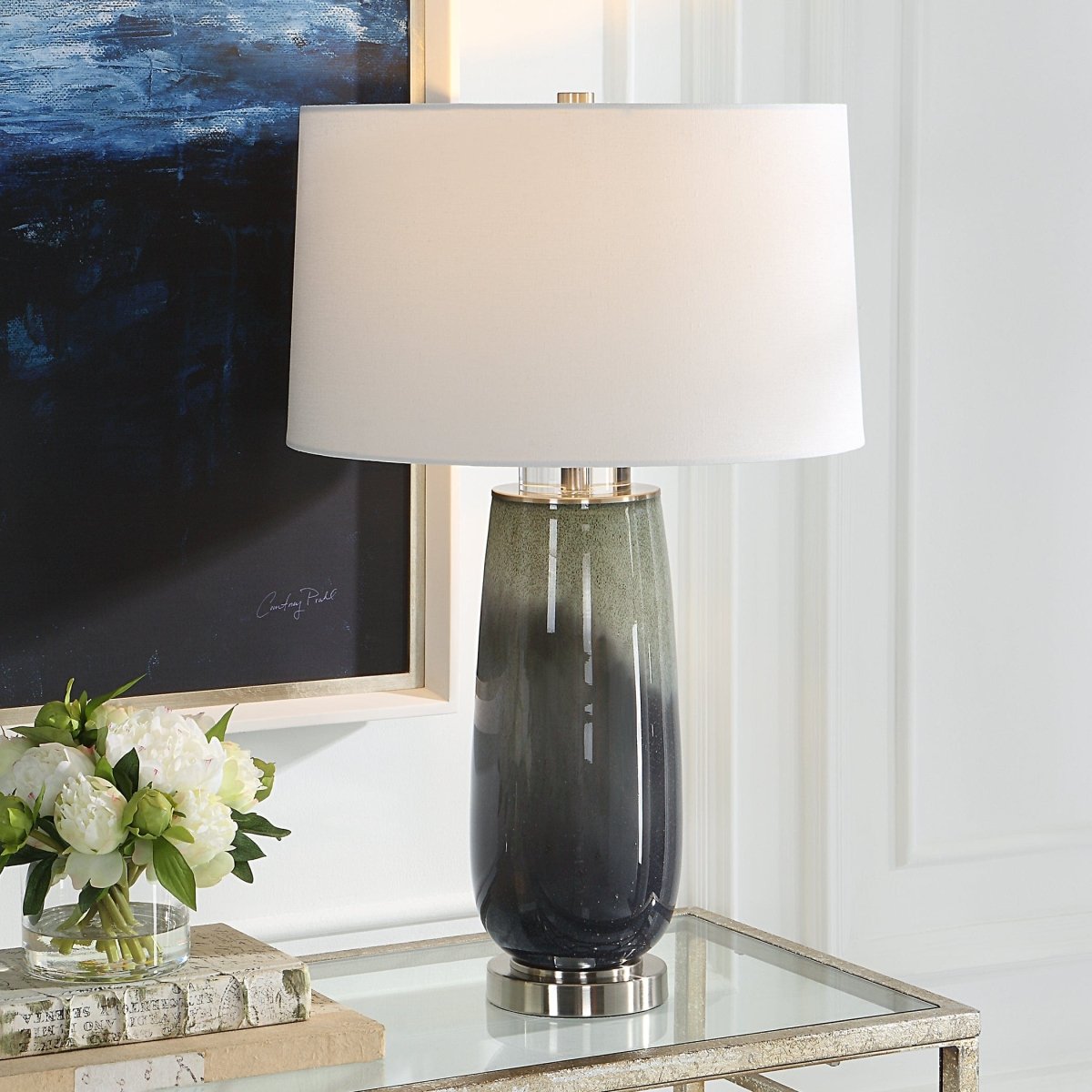 Campa Gray - Blue Table Lamp - Uttermost - Table Lamps by Modest Hut