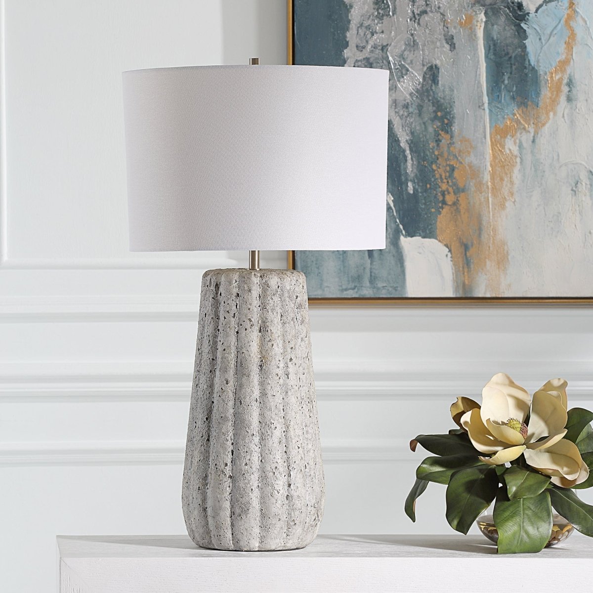 Ceramic Stone Finish Table Lamp - Uttermost - Table Lamps by Modest Hut