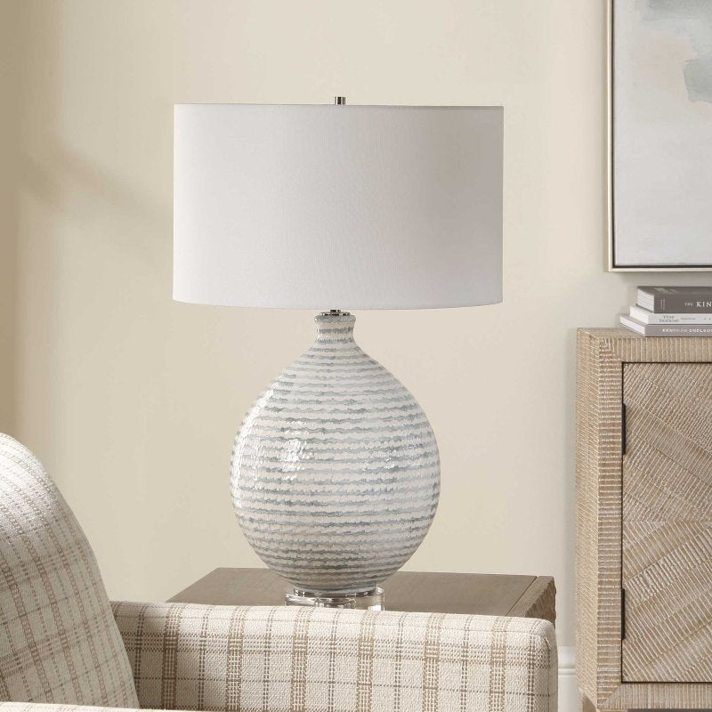 Clary Horizontally Striped Table Lamp - Table Lamps