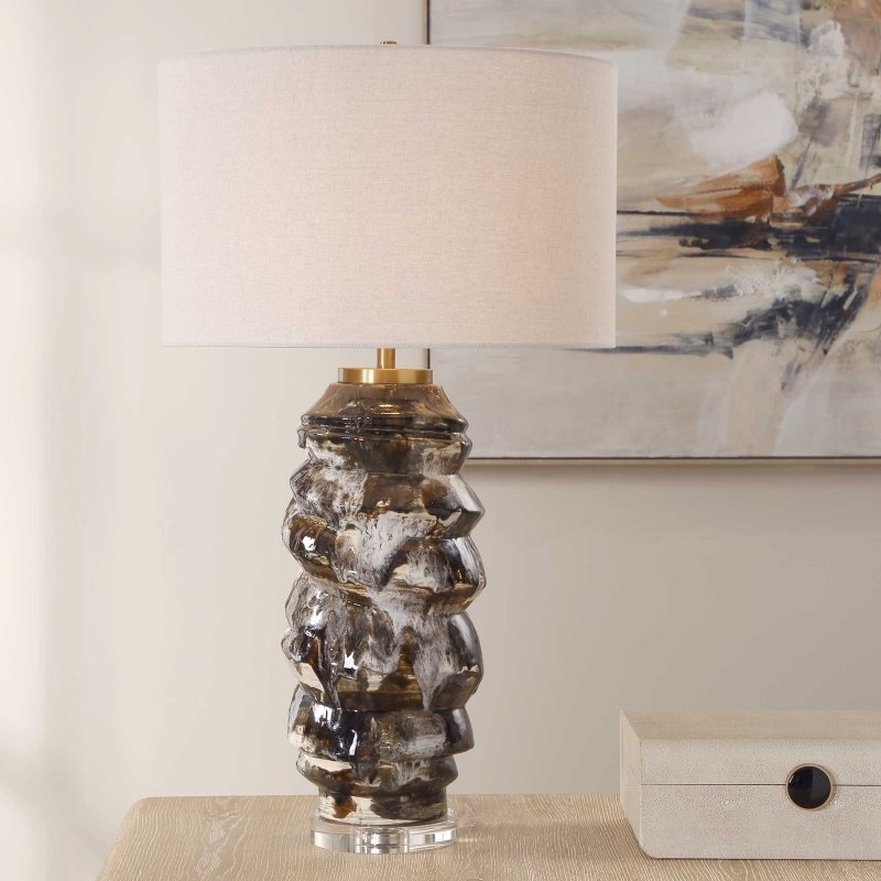 Cuoco Mottled Brown Table Lamp - Table Lamps