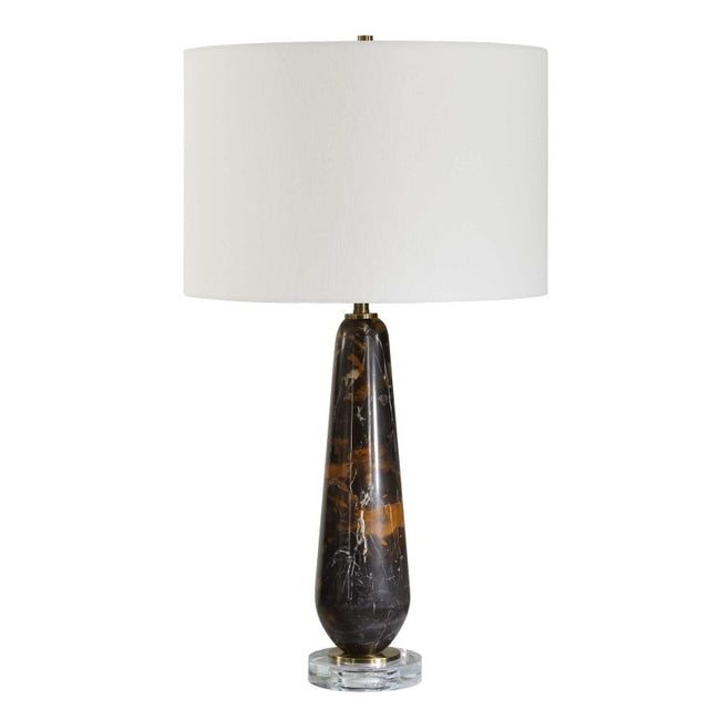 Dames Dark Marble Table Lamp - Table Lamps