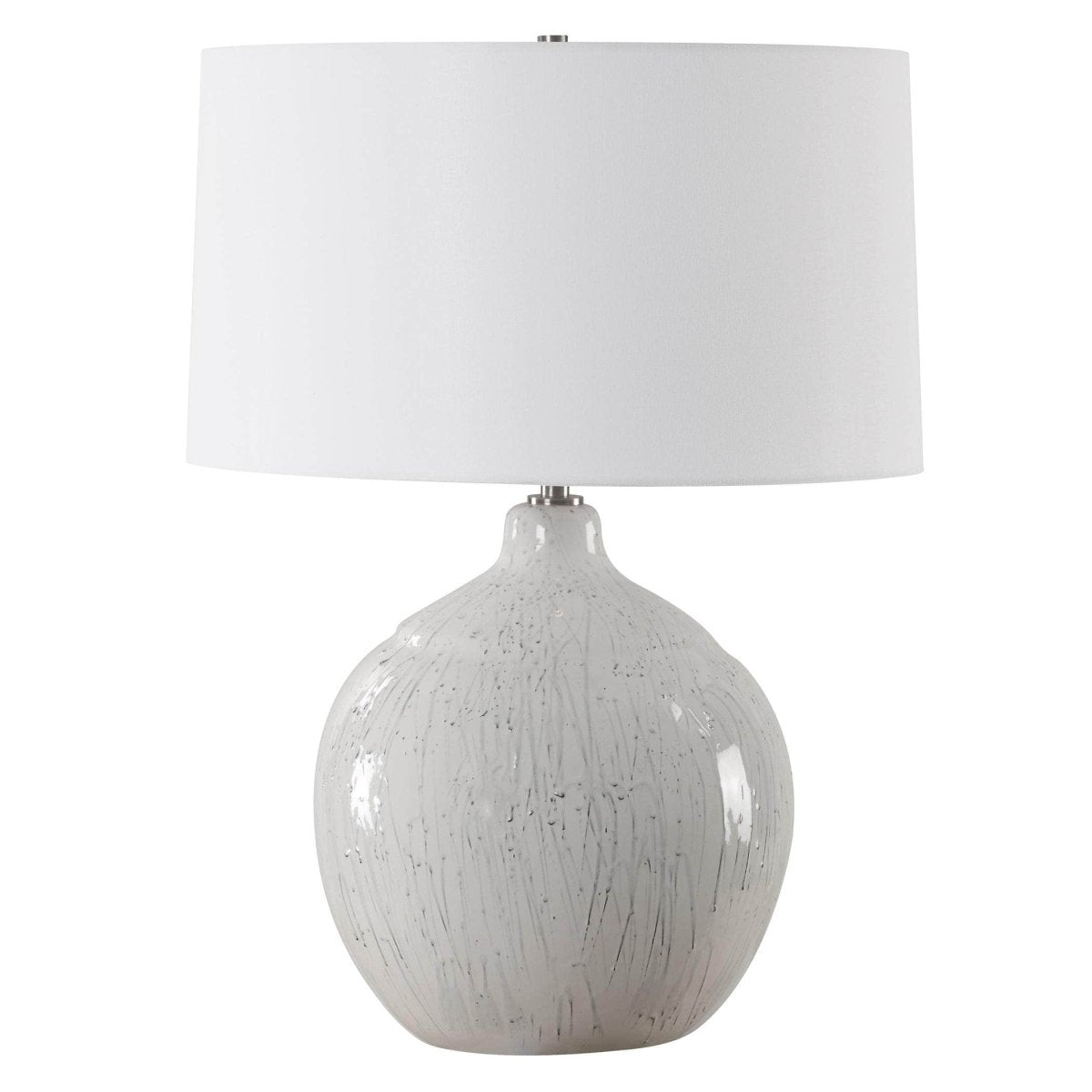 Dribble White Glaze Table Lamp - Uttermost - Table Lamps by Modest Hut