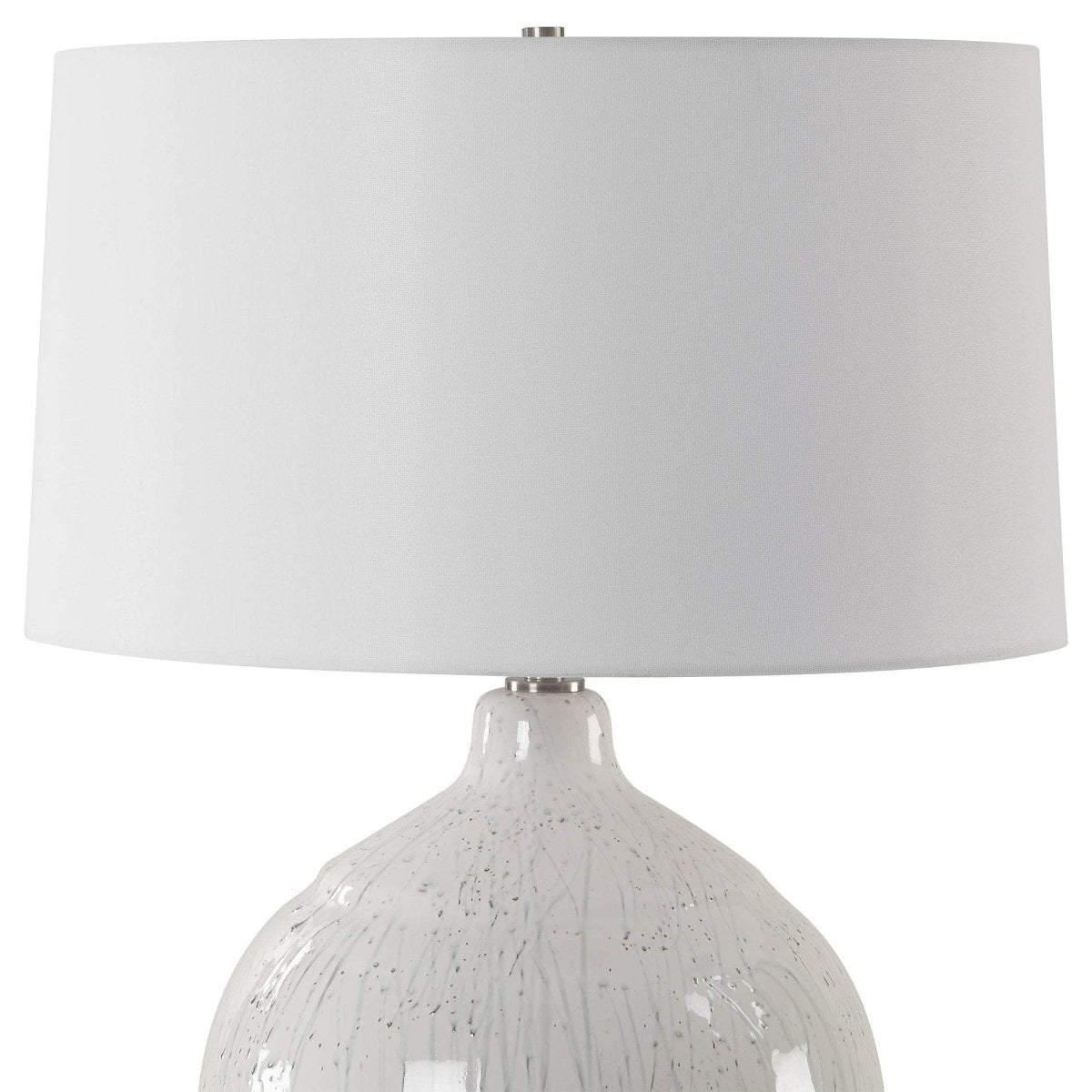 Dribble White Glaze Table Lamp - Uttermost - Table Lamps by Modest Hut