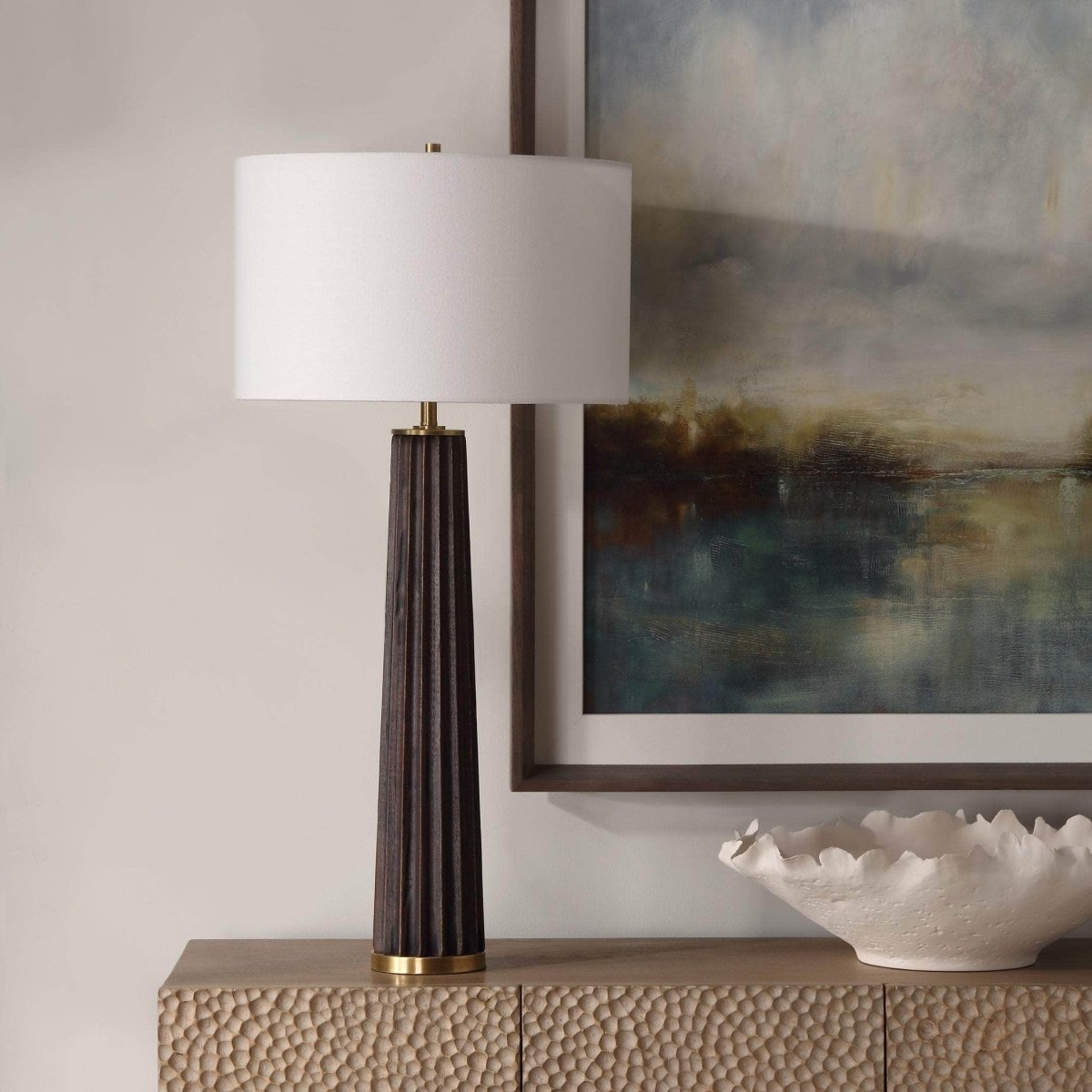 Forage Dark Scalloped Table Lamp - Uttermost - Table Lamps by Modest Hut
