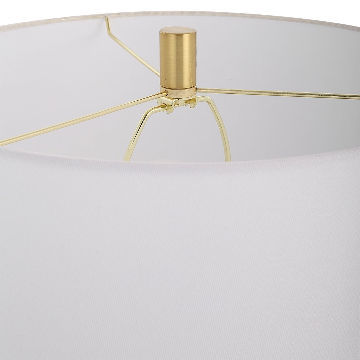Gloss White Ceramic Table Lamp with Gold Accents - Uttermost - Table Lamps by Modest Hut