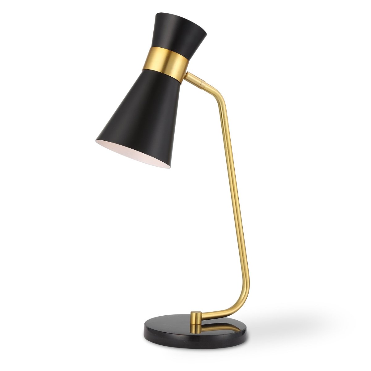 Gold Desk Lamp with Black Marble Foot - Uttermost - Table Lamps by Modest Hut