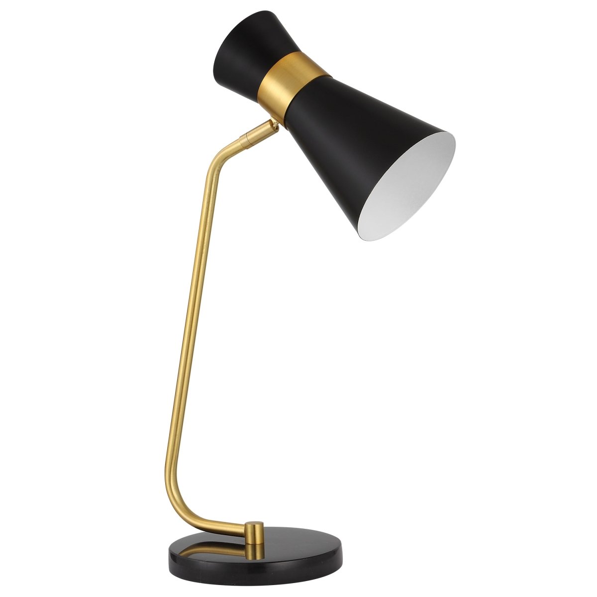 Gold Desk Lamp with Black Marble Foot - Uttermost - Table Lamps by Modest Hut