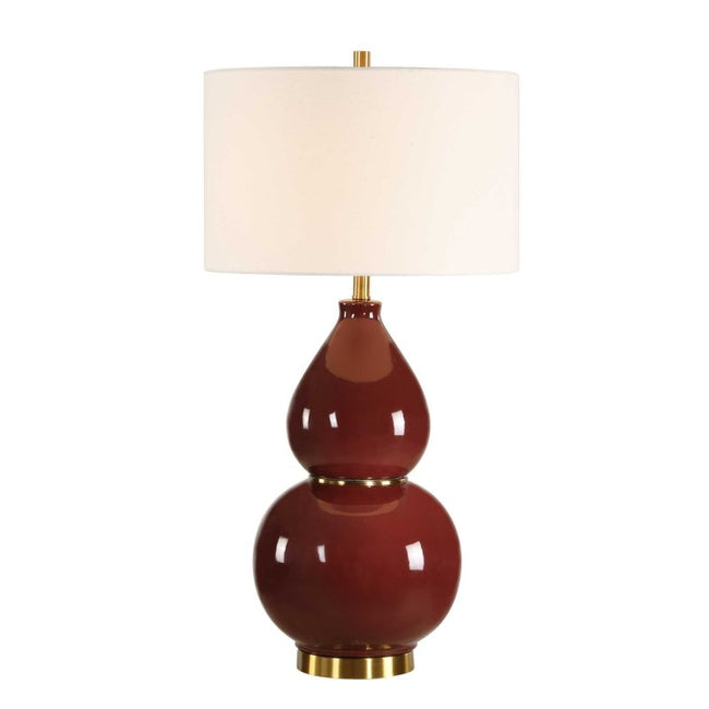 Gourd Burgundy Table Lamp - Table Lamps