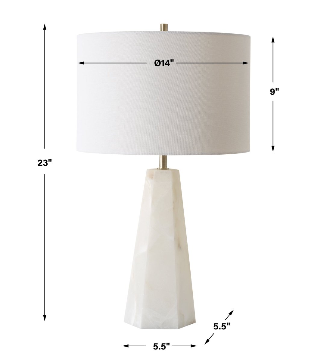 Hexagon Marble Accent Lamp - Uttermost - Table Lamps by Modest Hut