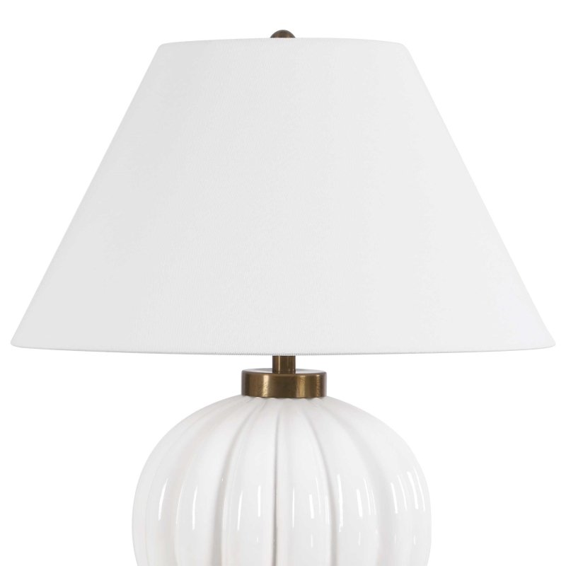 Irena White Sphere Table Lamp - Table Lamps