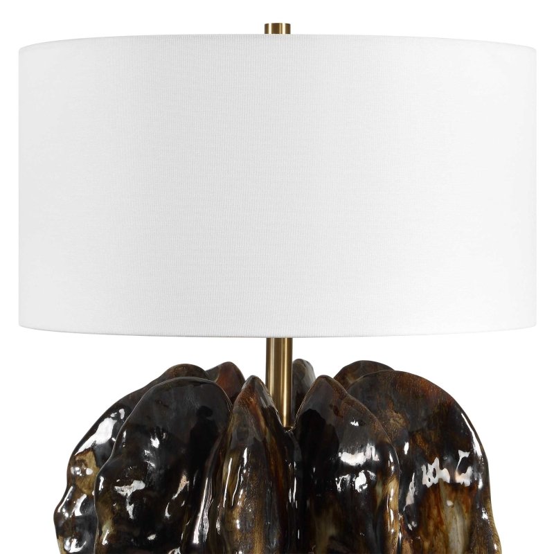 Jaudon Brown Glass Table Lamp - Table Lamps