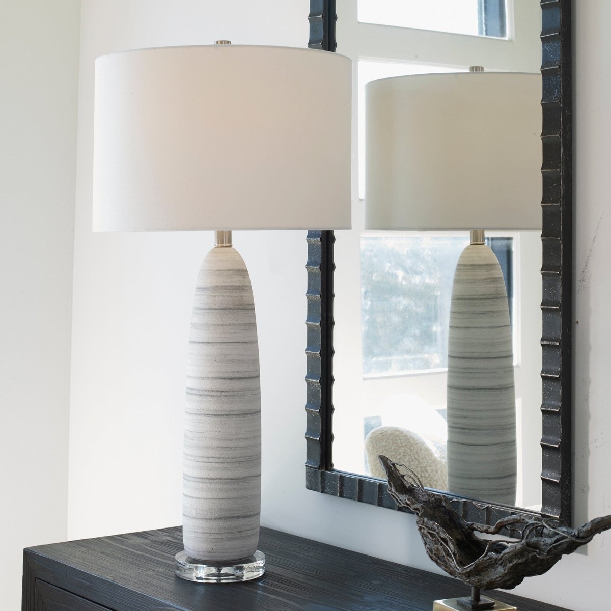 Levadia Matte White Table Lamp - Uttermost - Table Lamps by Modest Hut