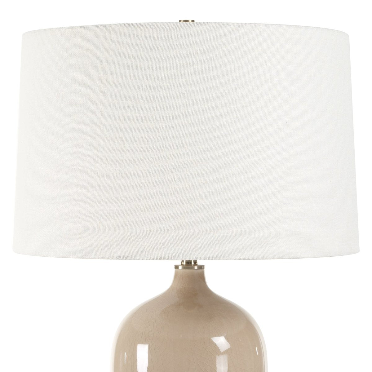 Light Sandy Gray Crackled Ceramic Table Lamp - Uttermost - Table Lamps by Modest Hut