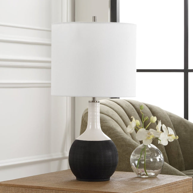 Matte Black Ceramic Accent Lamp - Uttermost - Table Lamps by Modest Hut