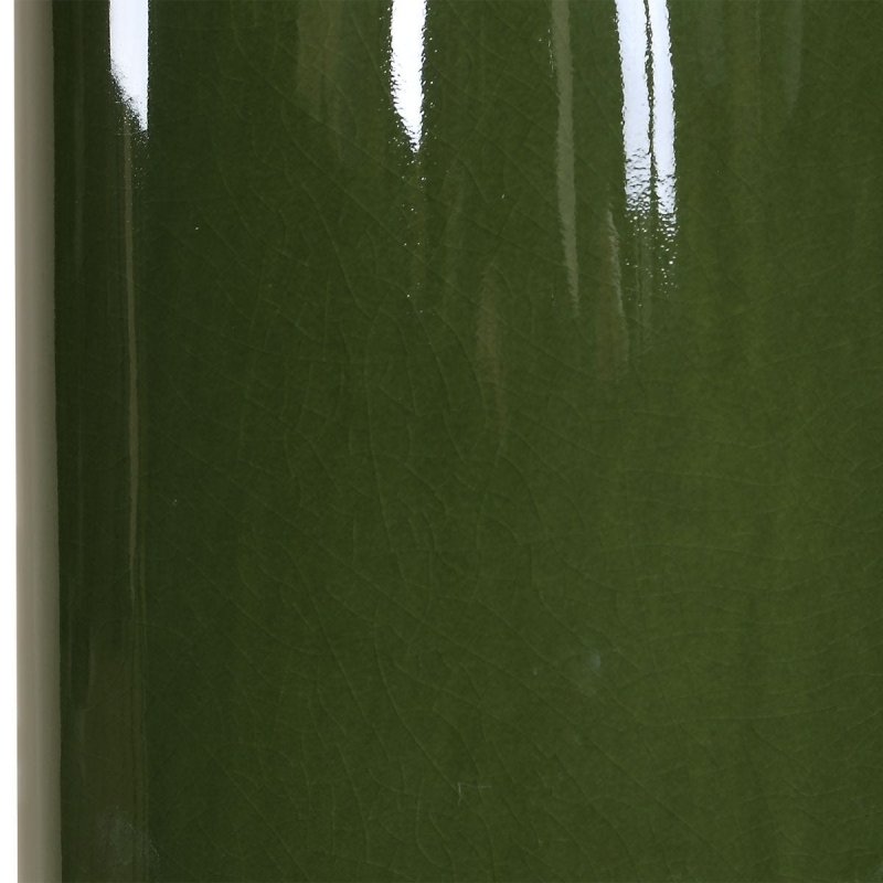 Detail view of hourglass ceramic body on the Nacua Deep Green Ceramic Table Lamp