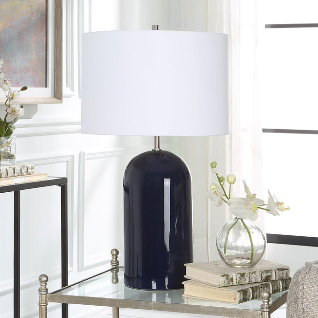 Navy Ceramic Dome Table Lamp - Uttermost - Table Lamps by Modest Hut